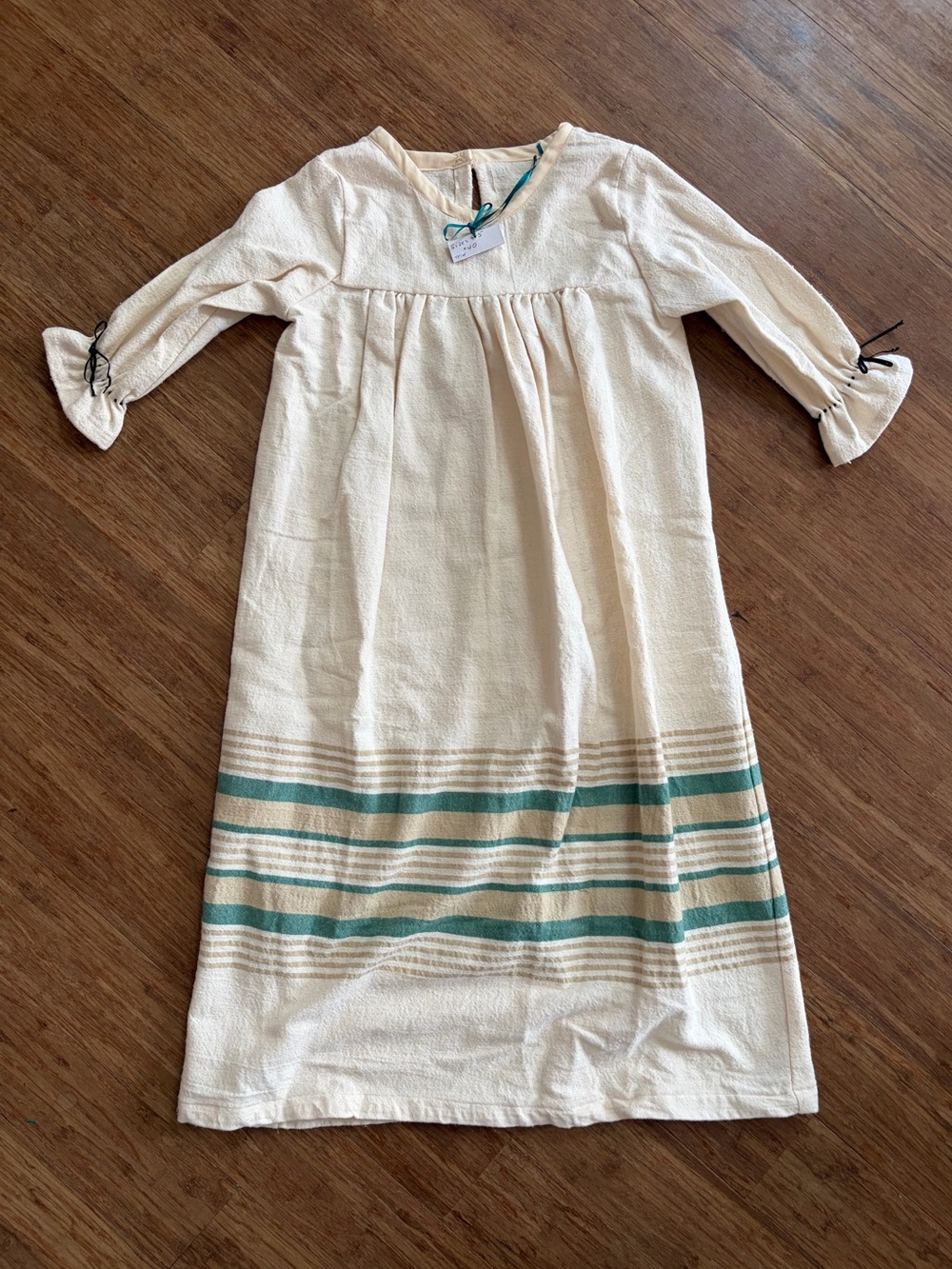 Handmade Vintage Style Girls Nightgown Striped Long Sleeve NWT Size 4-5
